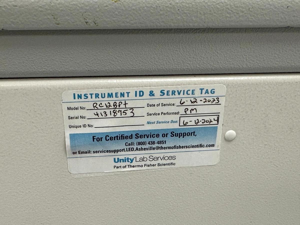 Used Thermo Sorvall RC 12BP+ Bioprocessing Centrifuge with H-12000 rotor/buckets 2012