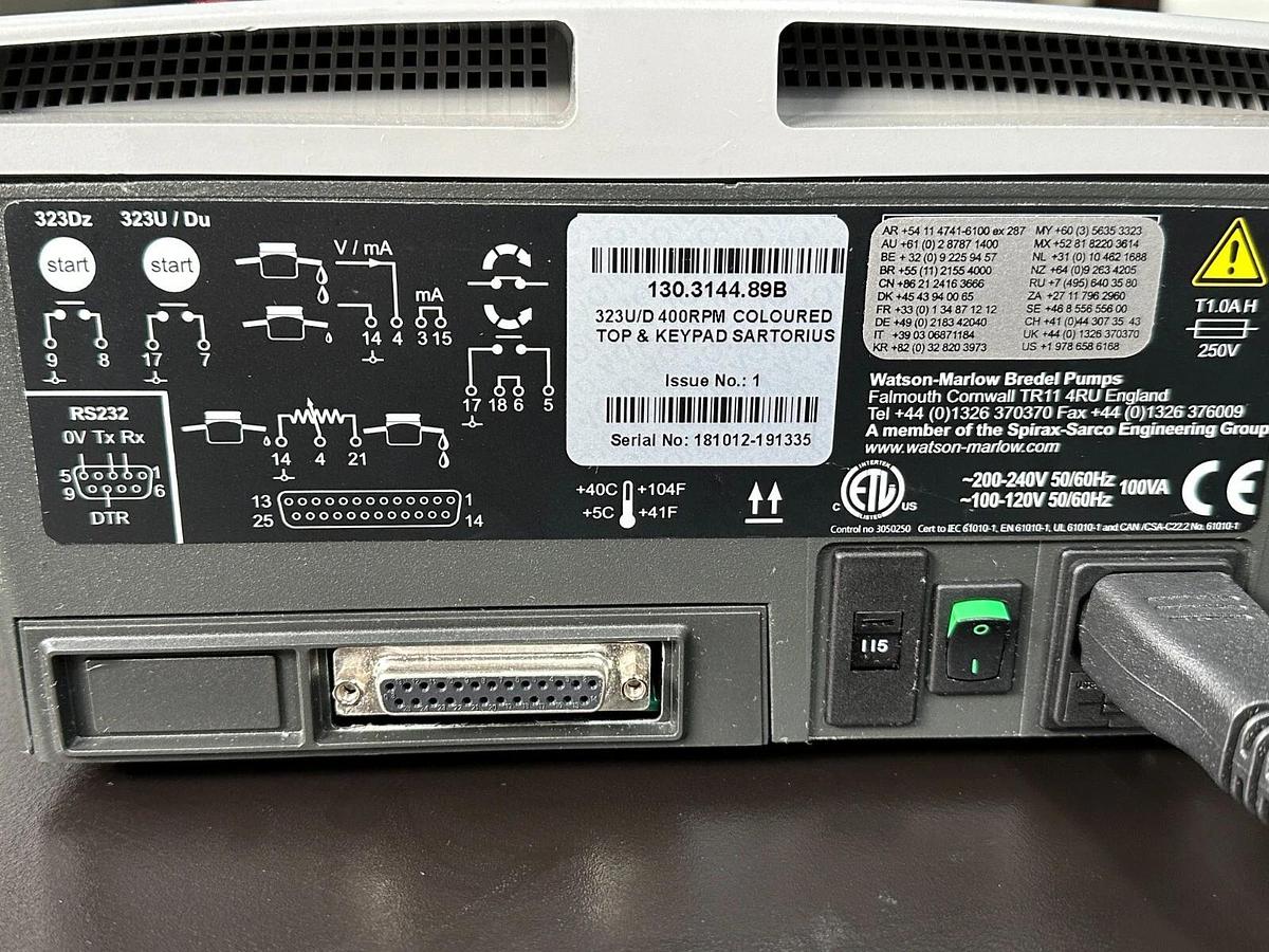 Used Sartorius Watson Marlow 323U/D  Peristaltic pump with 313 tube head