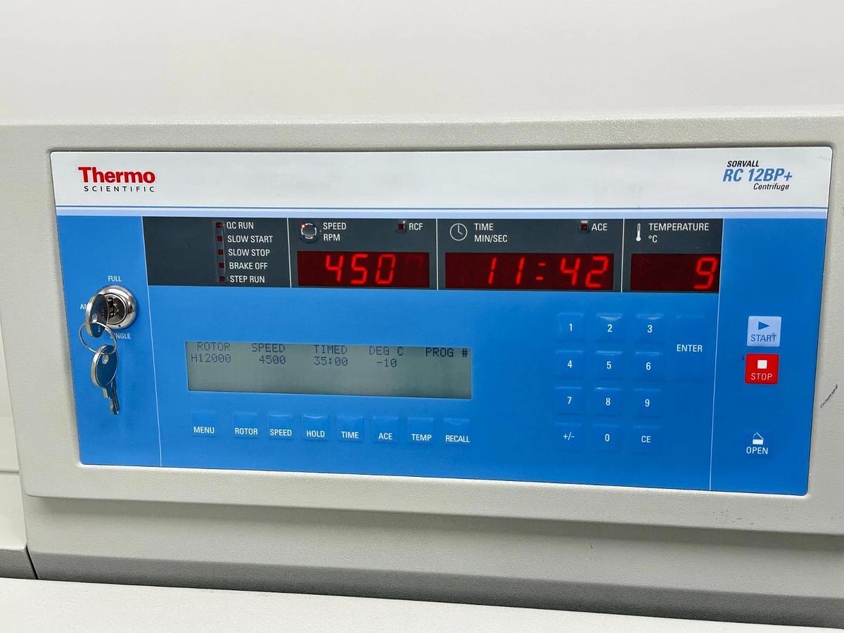 Used Thermo Sorvall RC 12BP+ Bioprocessing Centrifuge with H-12000 rotor/buckets 2012