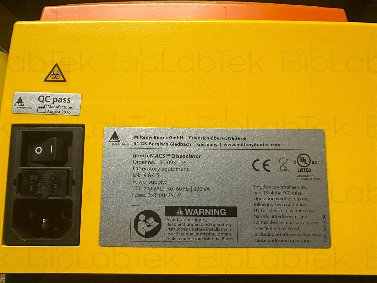 Used Miltenyi Biotec gentleMACS Dissociator