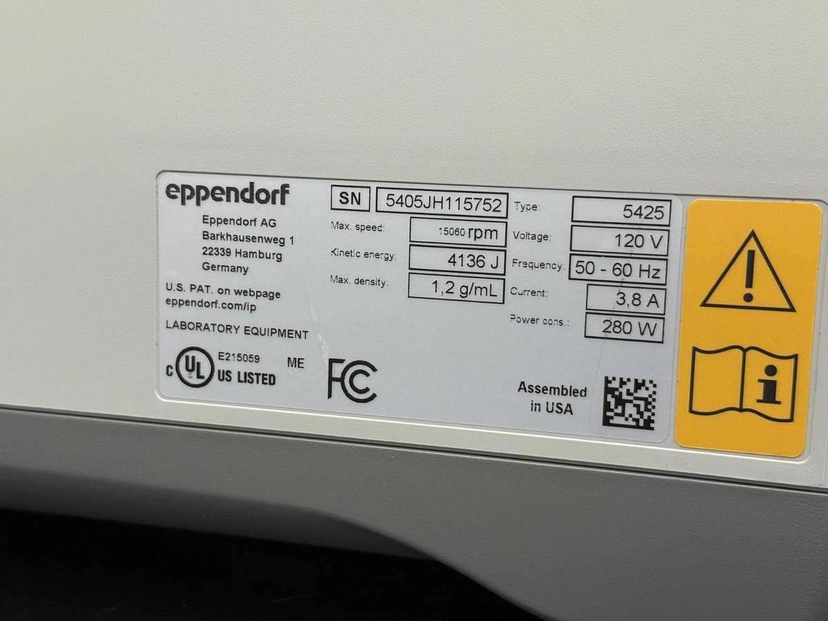 Used Eppendorf Centrifuge 5425 Benchtop Centrifuge with 24-Place tube rotor