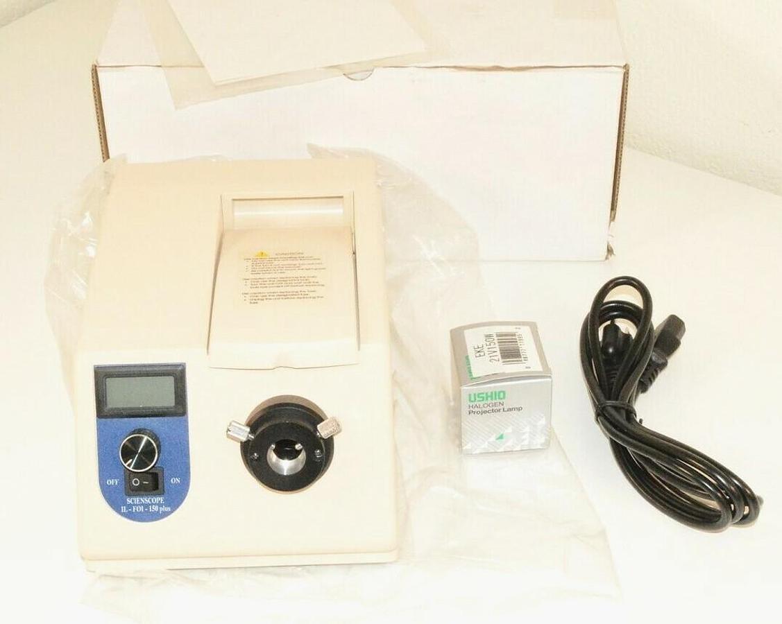 Used Scienscope IL-FOI-150 plus Halogen Fiber Optic Microscope illuminator H9