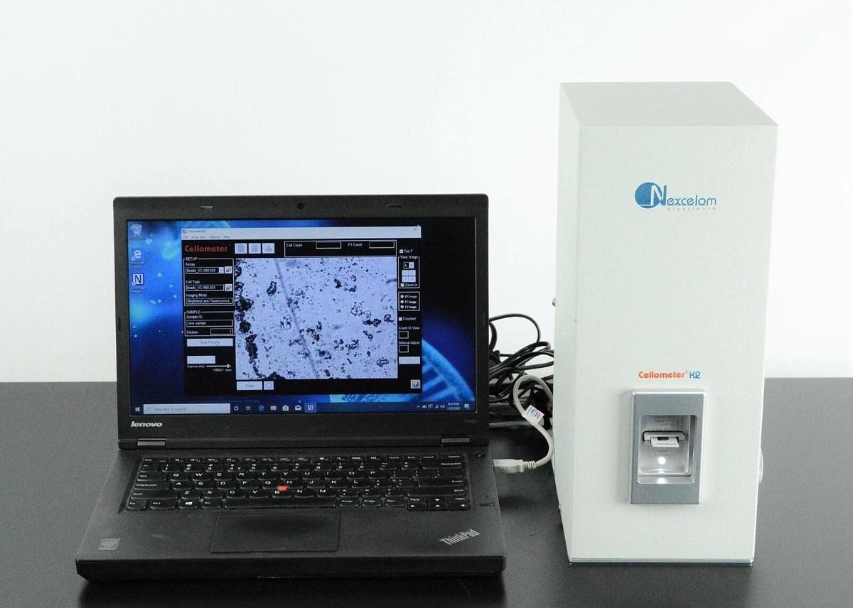 Used Nexcelom Cellometer K2 Image Cytometer Viability Cell Counter w/pc & Warranty