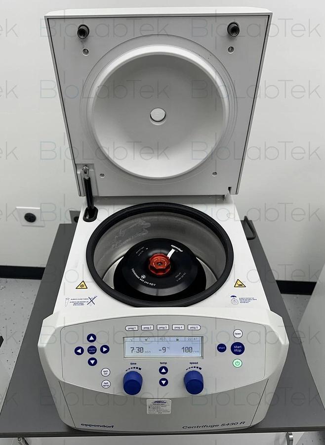 Used Eppendorf 5430R refrigerated centrifuge with rotor FA-45-48-11