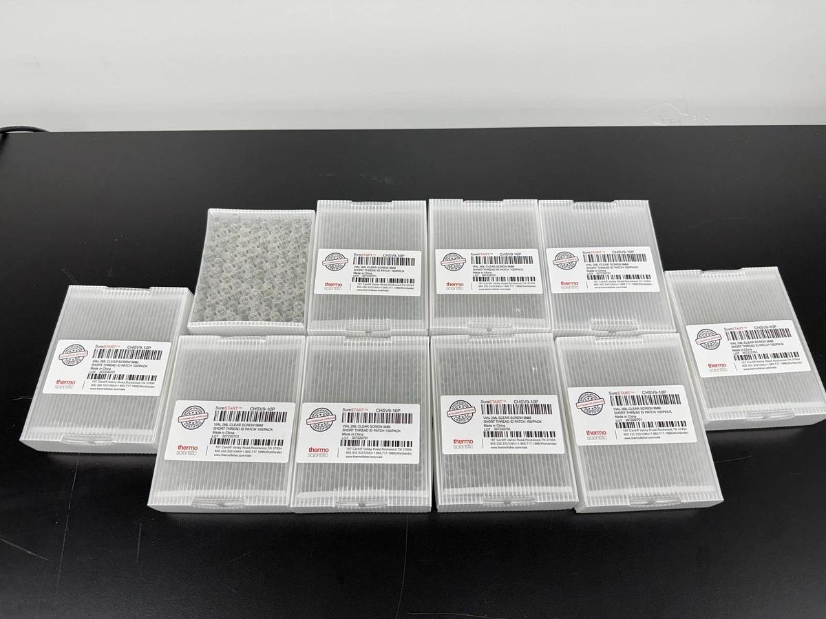 Used 1000 piece case Thermo SureSTART HPLC GC 2ml Clear screw 9mm Vial lot CHSV9-10P
