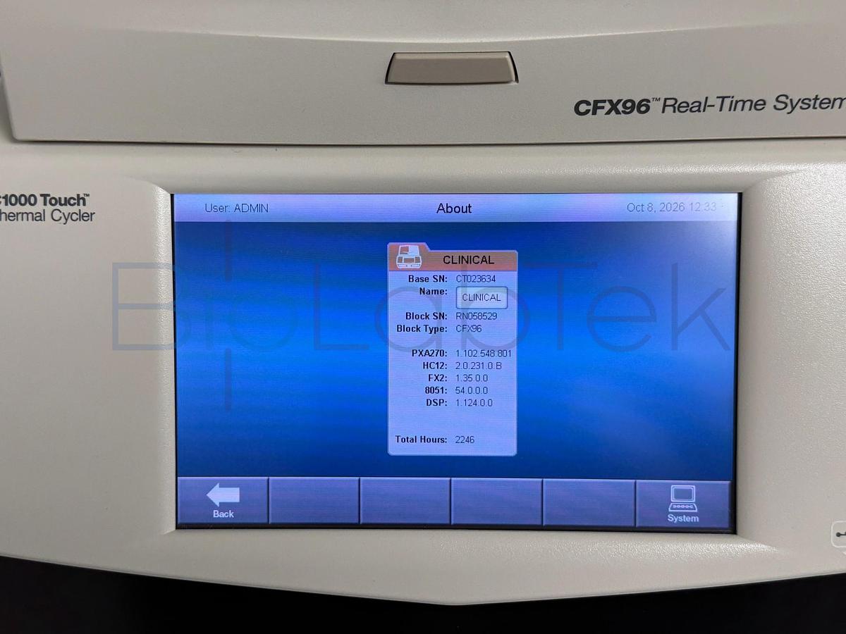 Used Bio-Rad CFX96 Touch Real-Time PCR Detection System | Low Hours