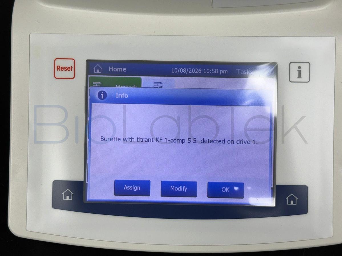 Used Mettler Toledo V20S Compact Volumetric KF Titrator | Karl Fischer Moisture