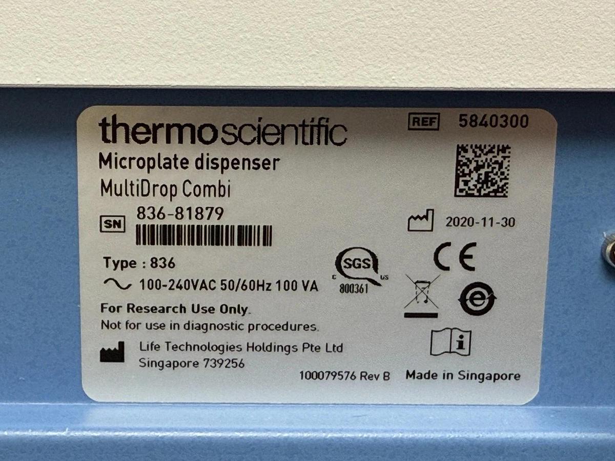 Used Thermo Scientific Multidrop Combi 836 Reagent Dispenser