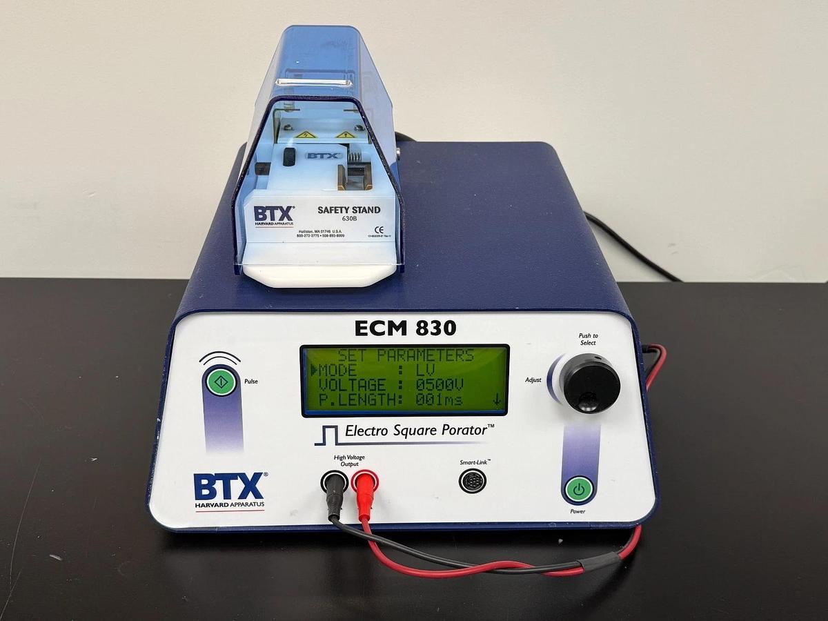 Used BTX Harvard Apparatus ECM 830 Square Wave Electroporation System w/ safety stand