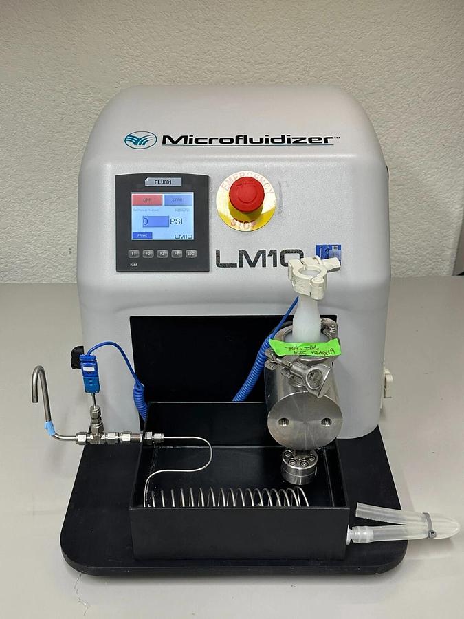 Used Microfluidics Microfluidizer LM10 Lab Homogenizer High Shear Fluid Processor