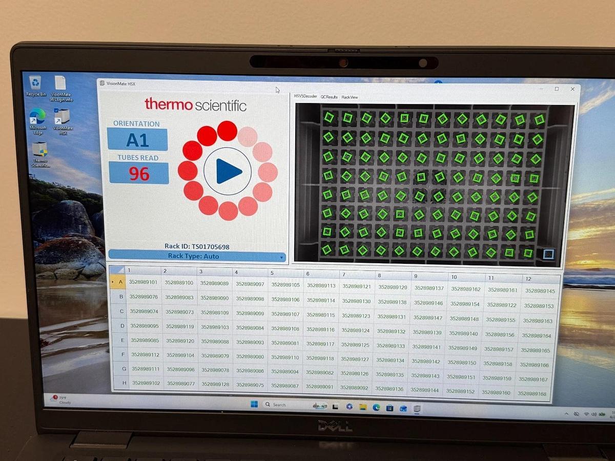 Used Thermo Scientific VisionMate HSX 2D Barcode Rack Reader scanner +laptop/soft