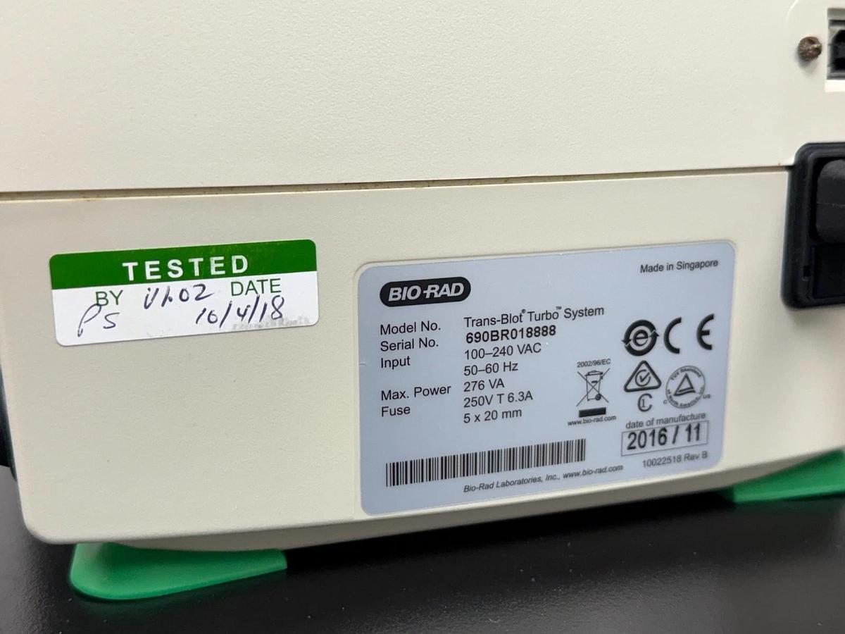 Used Bio-Rad Trans-Blot Turbo Transfer System | Rapid Western Blot Dual Cassette