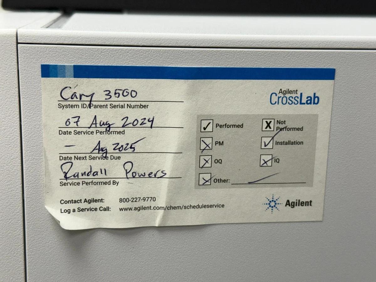 Used Agilent Cary 3500 UV-Vis Spectrophotometer System w/ Multicell Peltier 2024