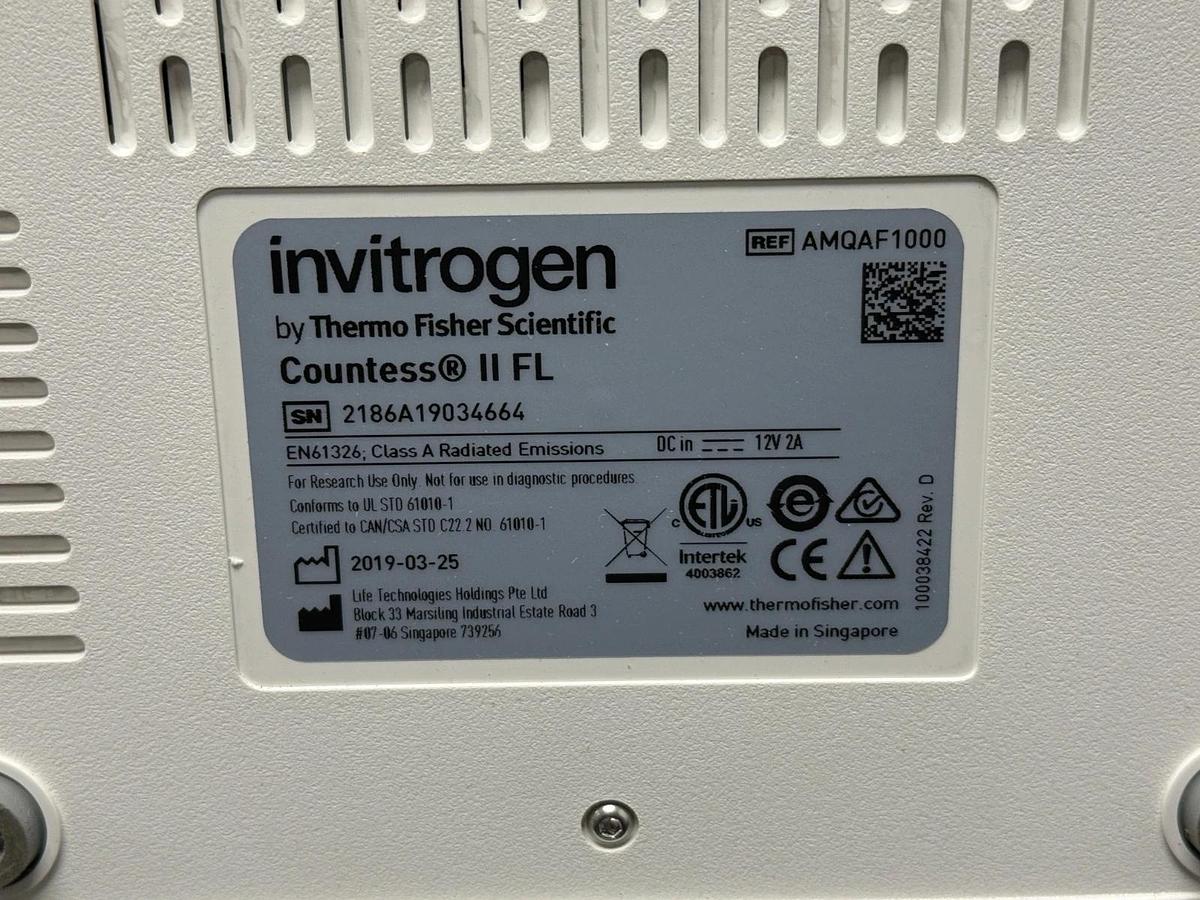 Used Invitrogen Countess II FL Automated Cell Counter | Fluorescence Benchtop