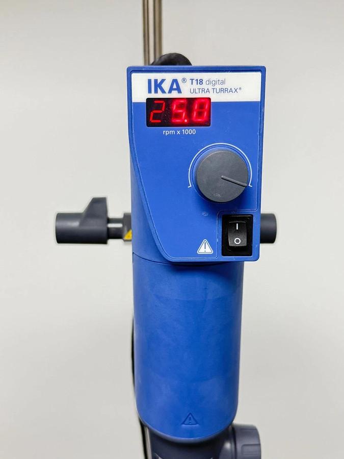 Used IKA T 18 Digital ULTRA-TURRAX Homogenizer Disperser With 1-100ml Tool & Stand