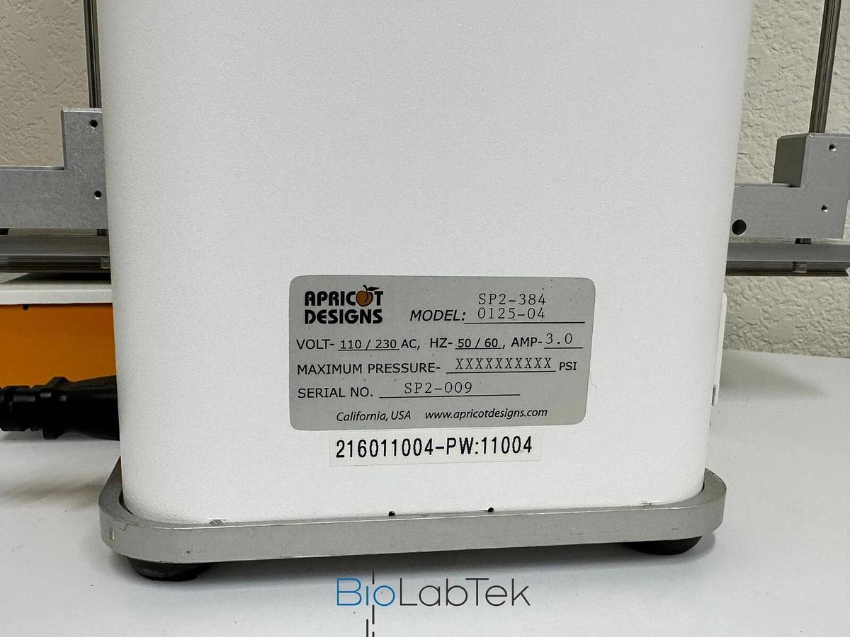 Used Apricot Designs S-Pipette S2 Automated Pipettor Liquid Handler SP2-384