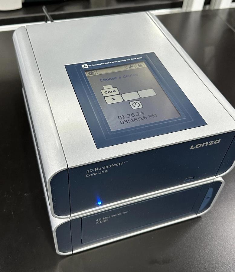 Used Lonza 4D Nucleofector Nucleofection Transfection System Core Unit & X Unit