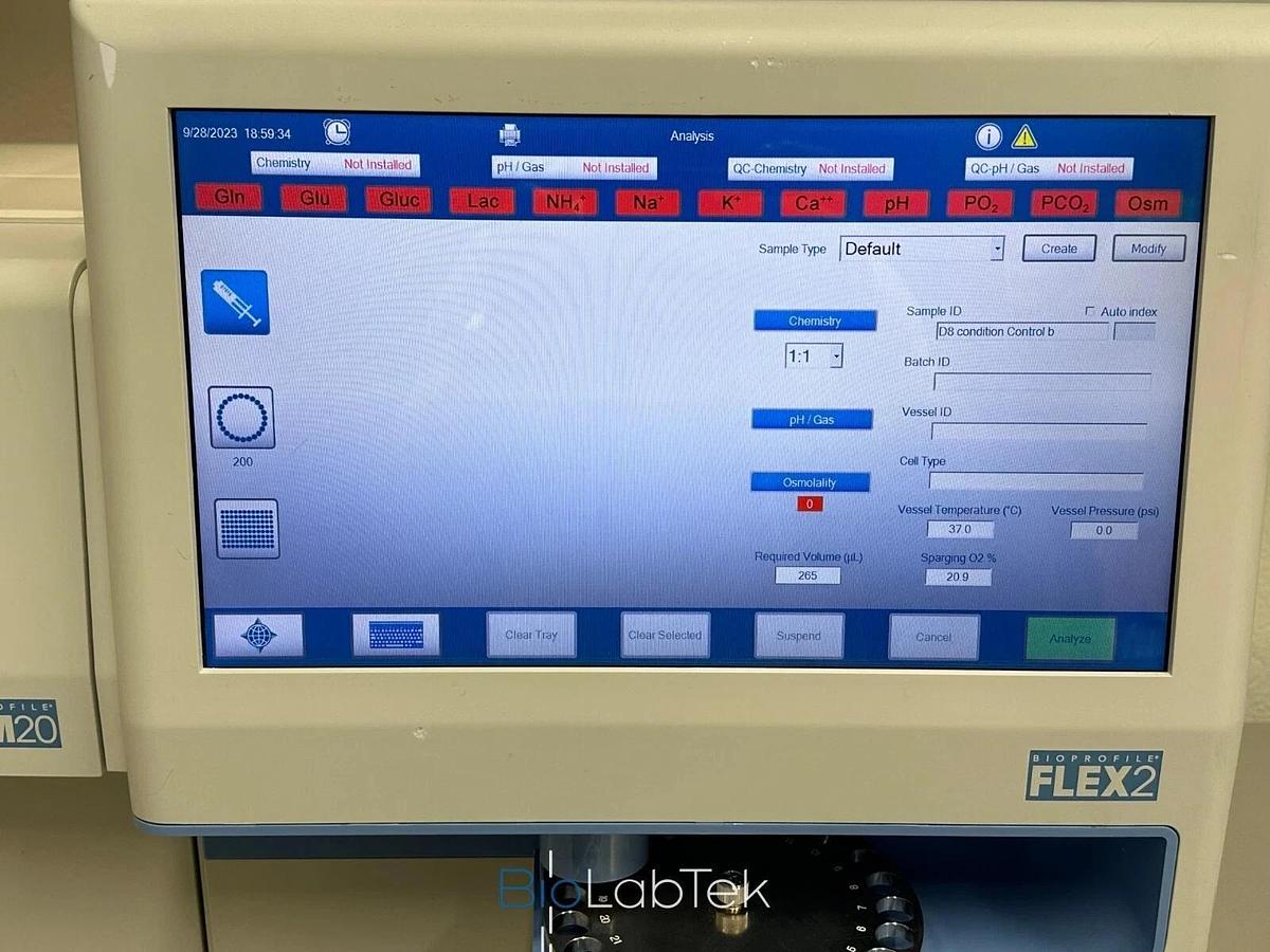 Used Nova Biomedical BioProfile Flex2 with Osmometer OSM20 Cell Culture Analyzer
