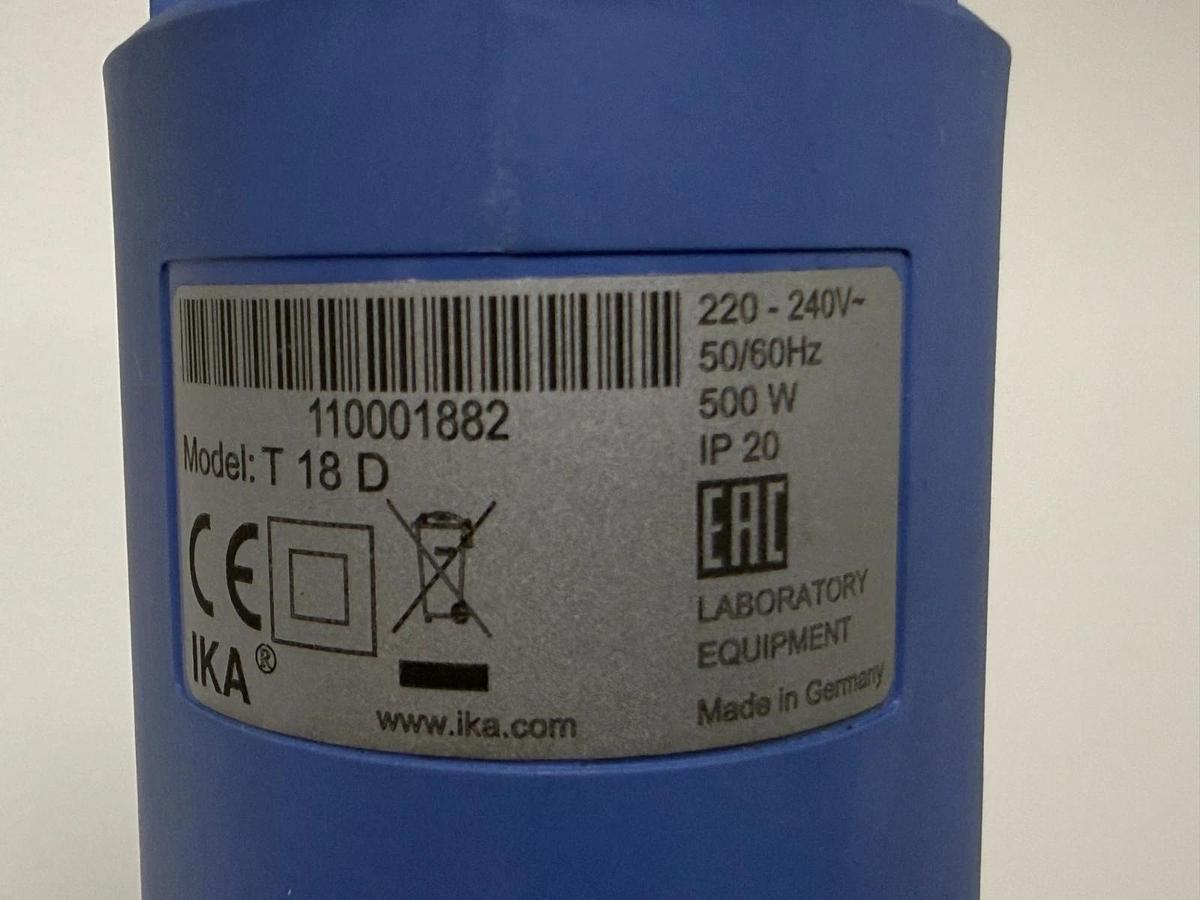 Used IKA T18 Digital ULTRA-TURRAX Homogenizer Disperser 220-240V | 10-1,500ml Tool