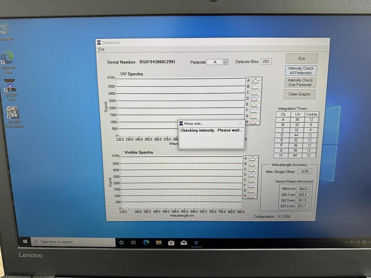 Used Thermo NanoDrop 8000 UV/Vis 8-position Spectrophotometer & laptop w/Warranty