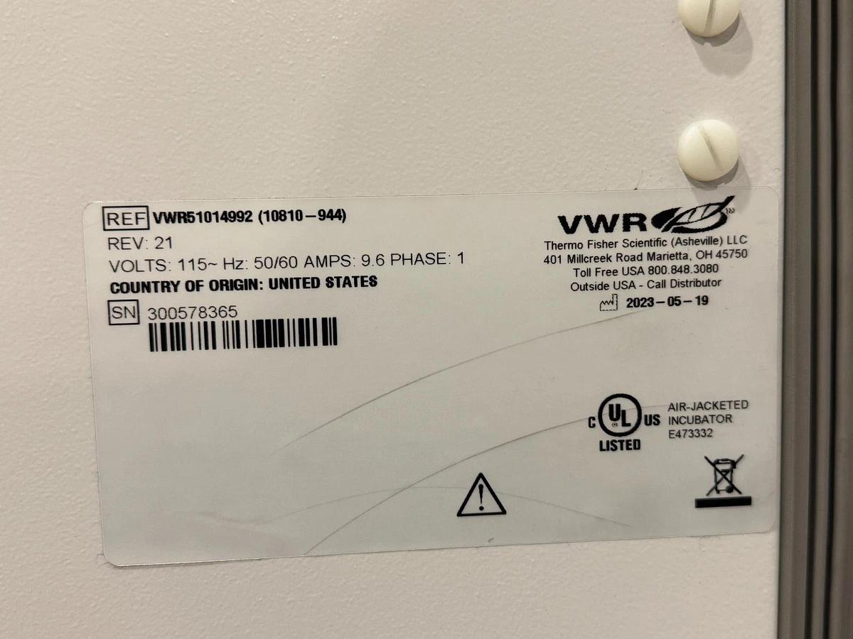 Used VWR Air Jacketed CO2 6.5CF Incubator w/ Sterilization Cycle
