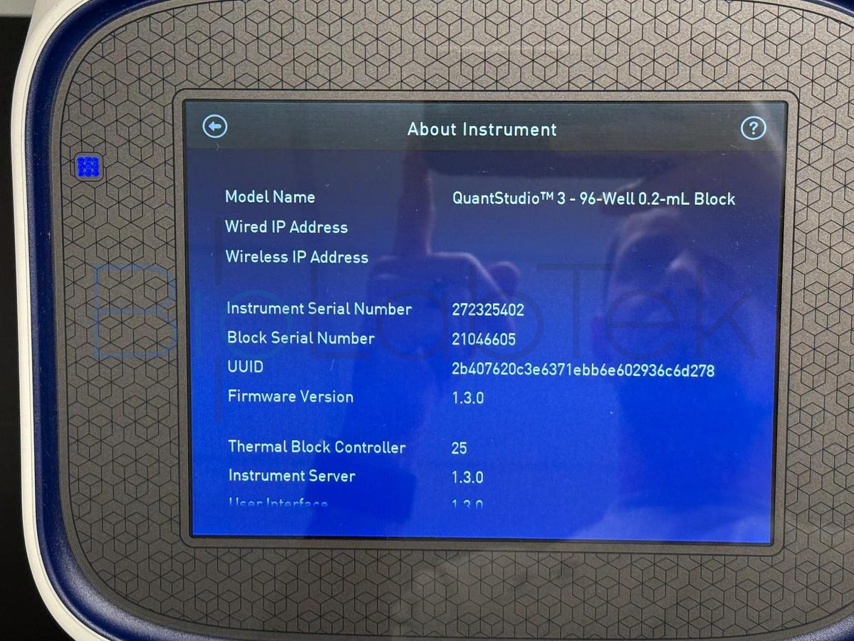 Used Thermo Scientific QuantStudio 3 Real-Time PCR System | 96-Well 0.2 mL 49 Hours