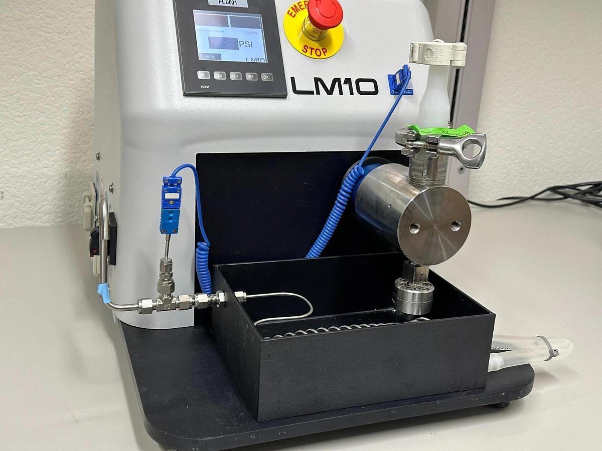 Used Microfluidics Microfluidizer LM10 Lab Homogenizer High Shear Fluid Processor