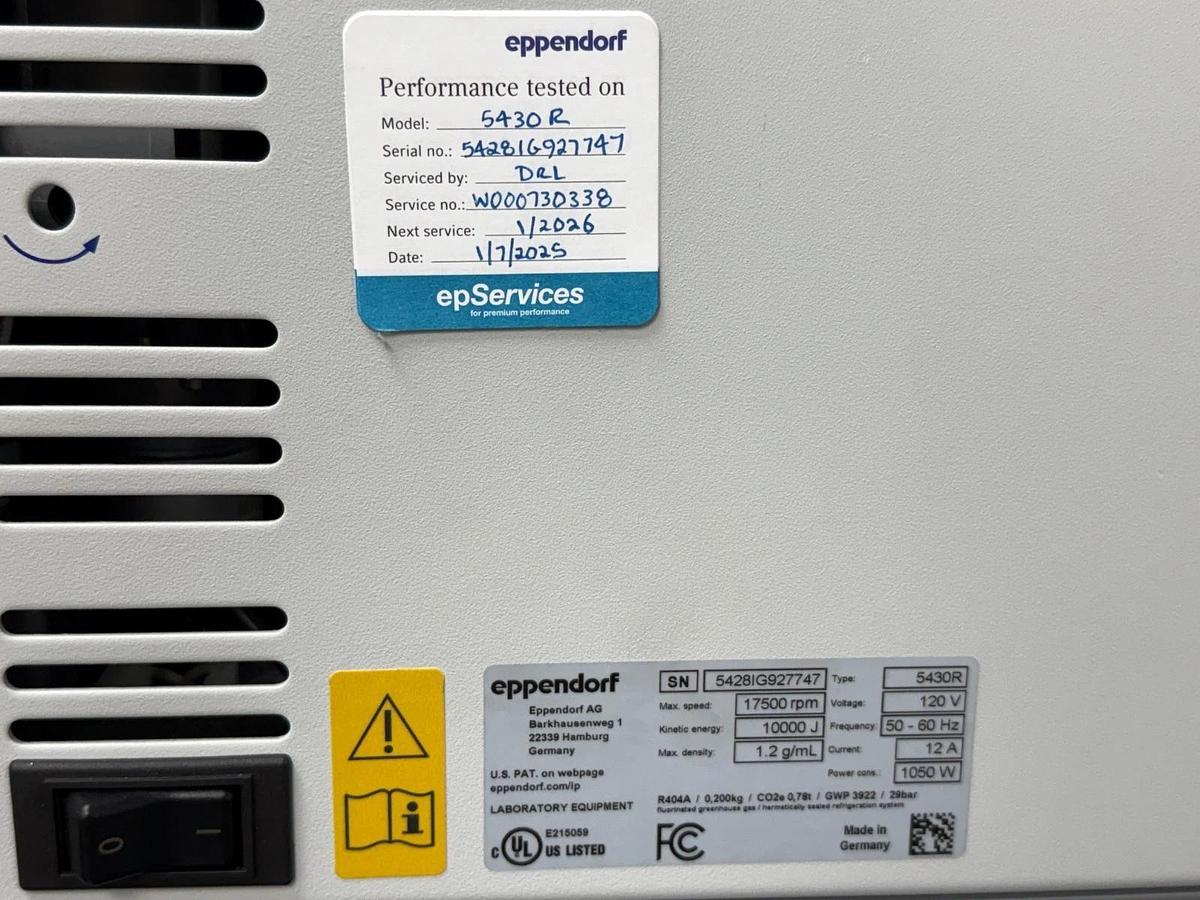 Used Eppendorf Centrifuge 5430R High-Speed Refrigerated Centrifuge | 16×5mL Rotor