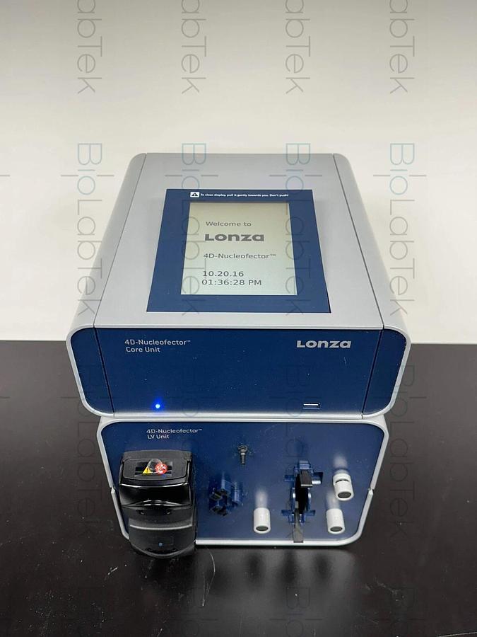 Used Lonza 4D Nucleofector Nucleofection Transfection System Core & LV Unit combo