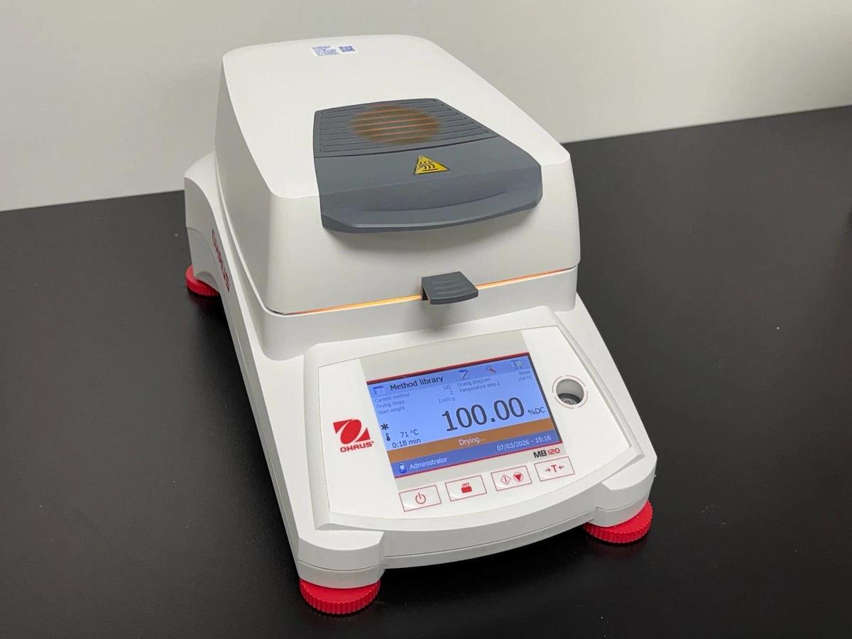 Used Ohaus MB120 Moisture Analyzer | Halogen Heating, 120g x 0.001g Benchtop