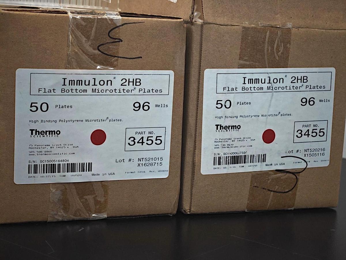 Used 2 Boxes of 50ea - Thermo Immulon 2HB 96-Well Flat Bottom Microtiter Plates