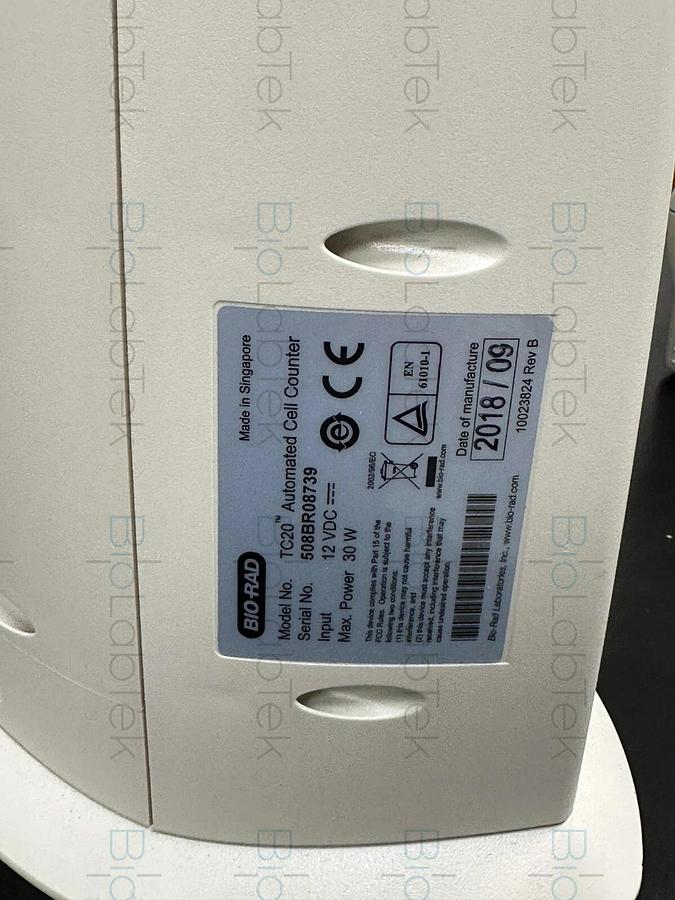 Used Bio-Rad TC20 automated Viability Analysis cell counter with printer