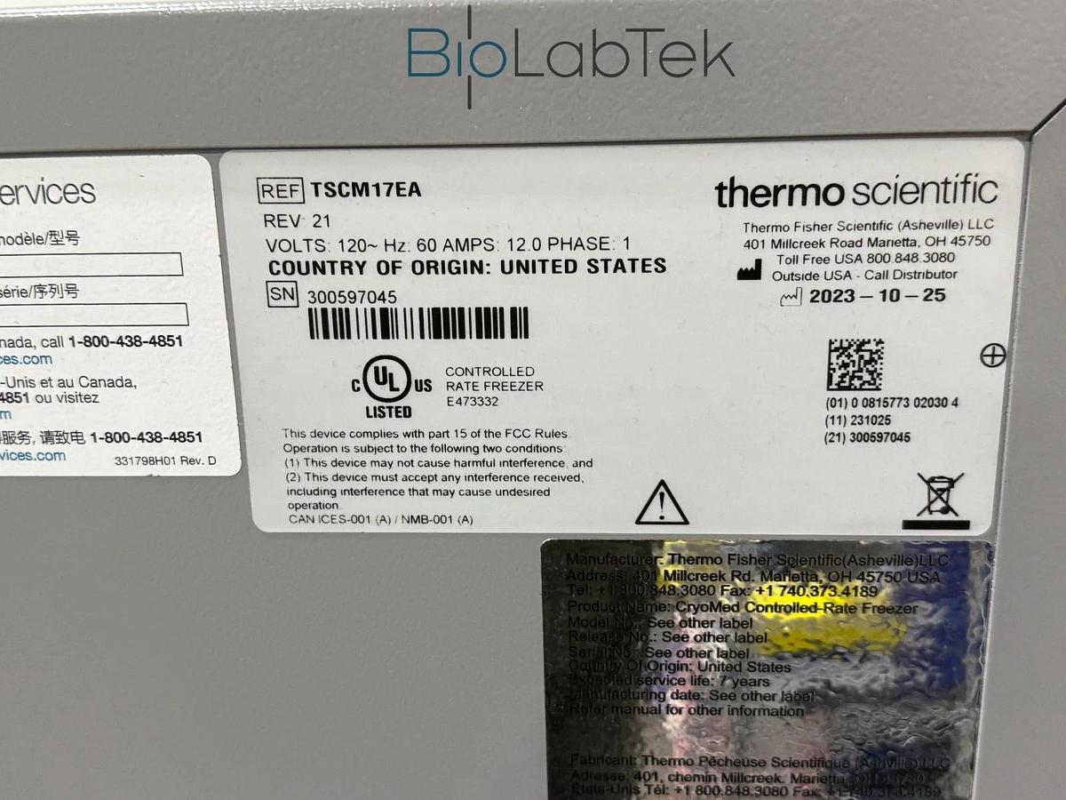 Thermo CryoMed 17L controlled rate benchtop freezer -180°C to +50°C