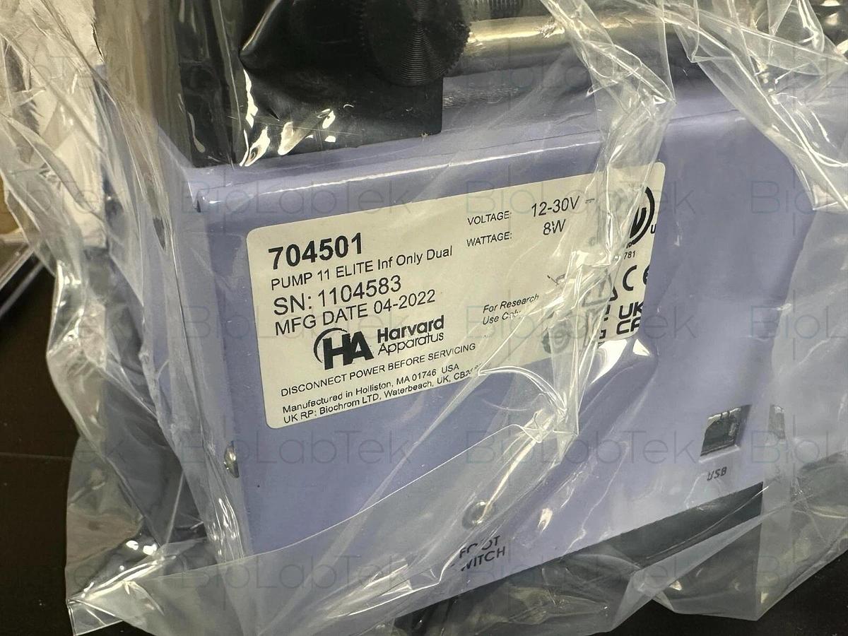 Used Harvard Apparatus touch dual Infusion syringe pump 11 elite 704501 NEW