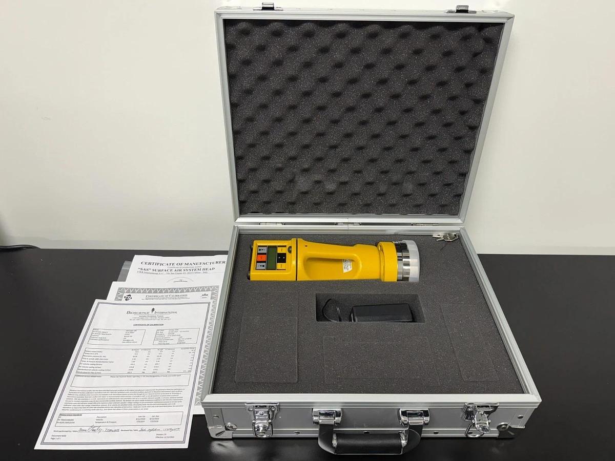 Bioscience SAS 180 Lpm surface air systems air sampler with head and case NEW