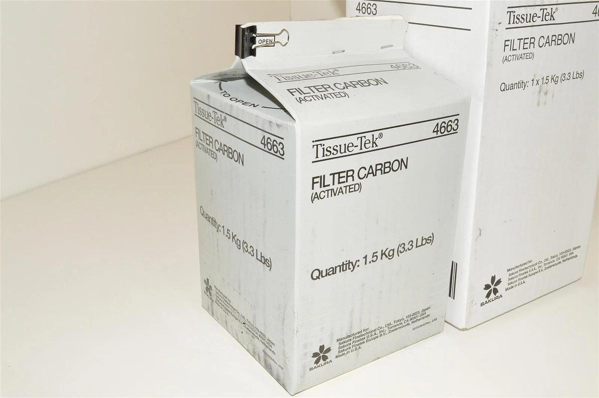 Used Sakura Tissue-Tek 4663 carbon-activated filter carbon 1.5kg 3.5LB