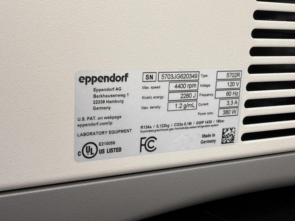 Used Eppendorf 5702R Refrigerated Benchtop Centrifuge |  with A-4-38 rotor kit