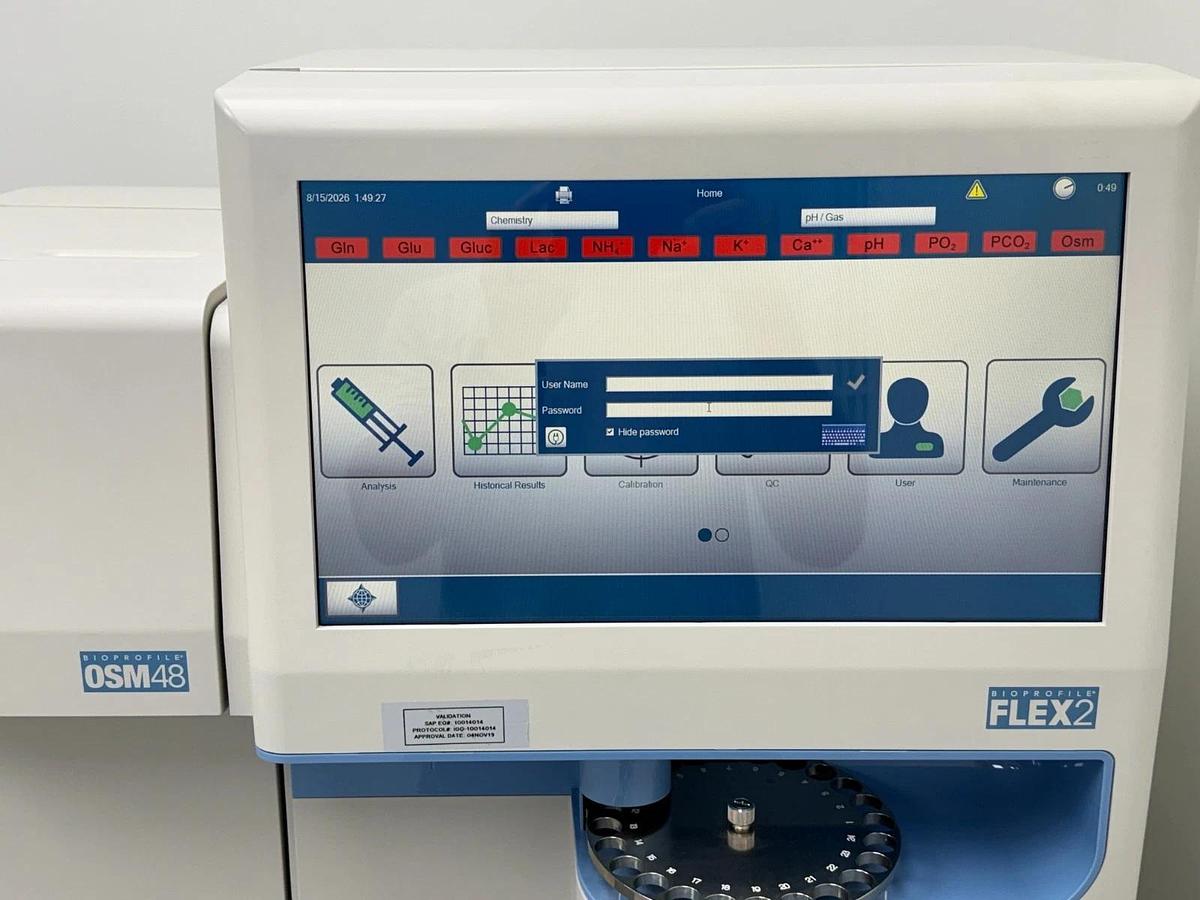 Used Nova Biomedical BioProfile FLEX2 Bioprocess Analyzer OSM48 | Osmolality pH Gas