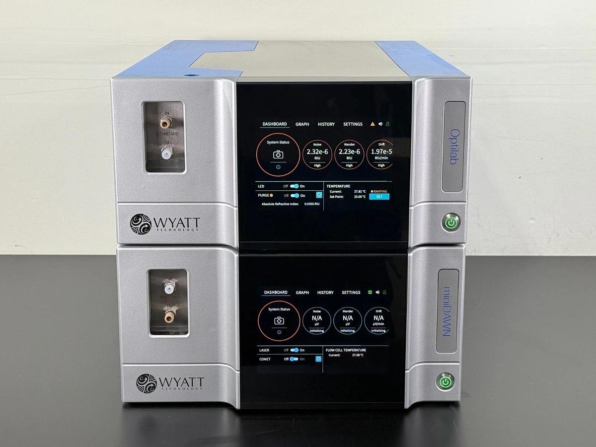 Used Wyatt Technology miniDAWN MALS & Optilab dRI Detector Pair | SEC-MALS HPLC