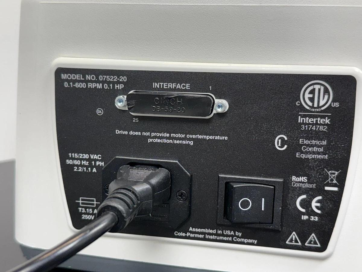 Used Cole-Parmer Masterflex L/S Digital Console Drive w/ Easy-Load II Pump Head