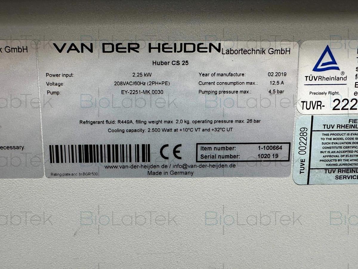 Used Huber CS25 CoolSmart recirculating chiller -20 to 15c