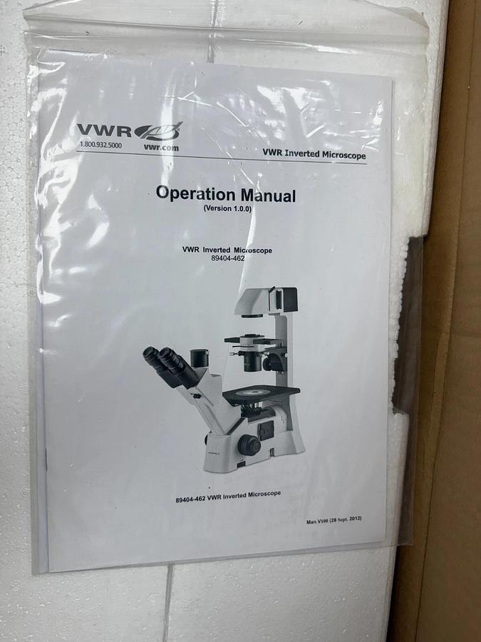 Used VWR Trinocular Inverted Microscope with adjustable stage