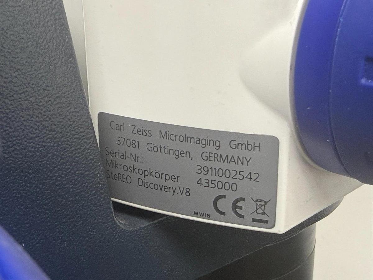 Used Zeiss SteREO Discovery.V8 Microscope Plan S 1.0x PL 10x/23 | 8x-63x Zoom Stand
