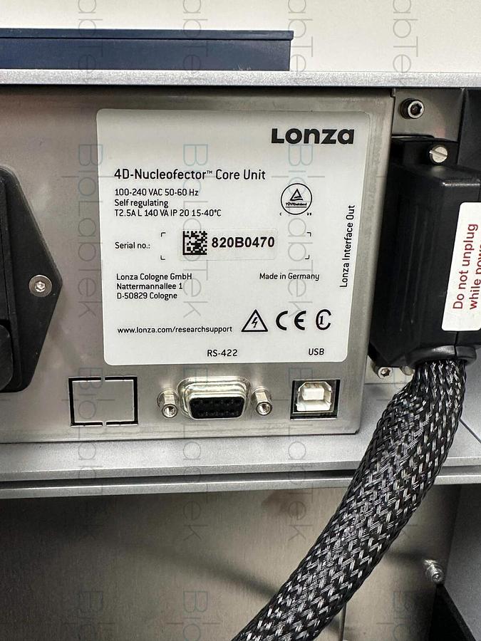 Used Lonza 4D Nucleofector Nucleofection Transfection System Core & LV Unit combo
