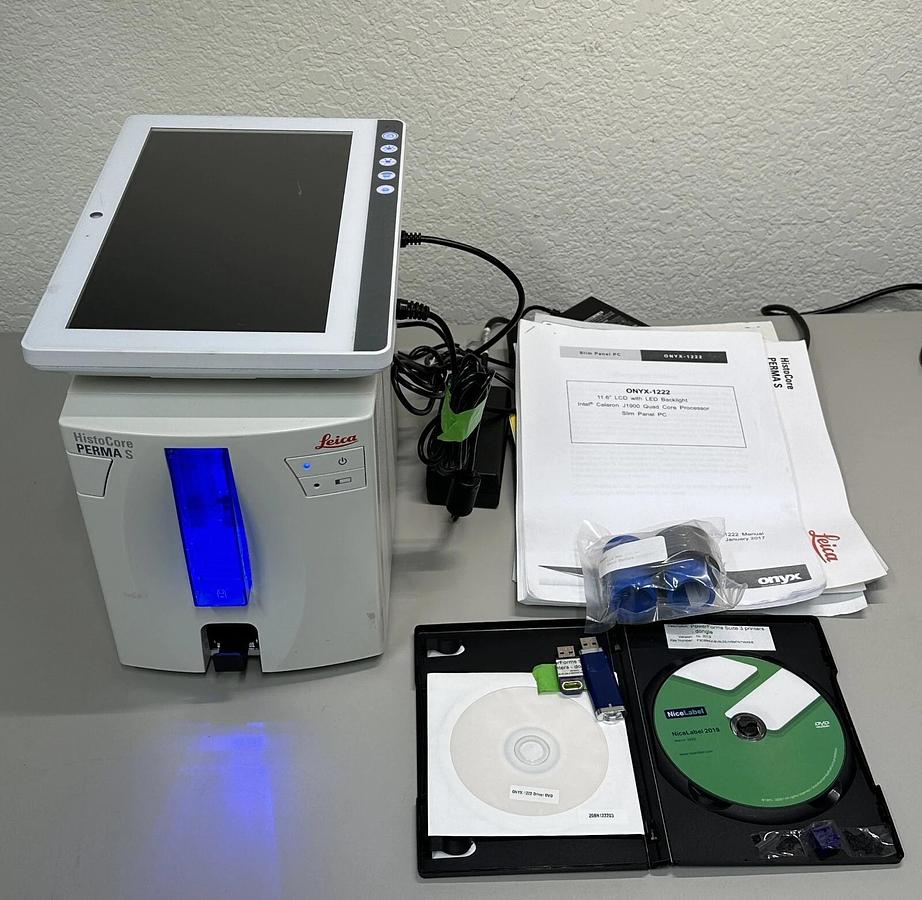 Used Leica HistoCore PERMA S Microscope Slide Label Printer with Onyx PC