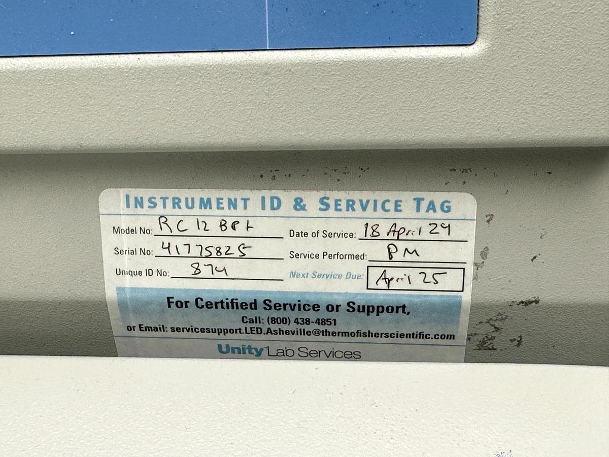 Used Thermo Sorvall RC 12BP+ Bioprocessing Centrifuge with H-12000 rotor/buckets 2015