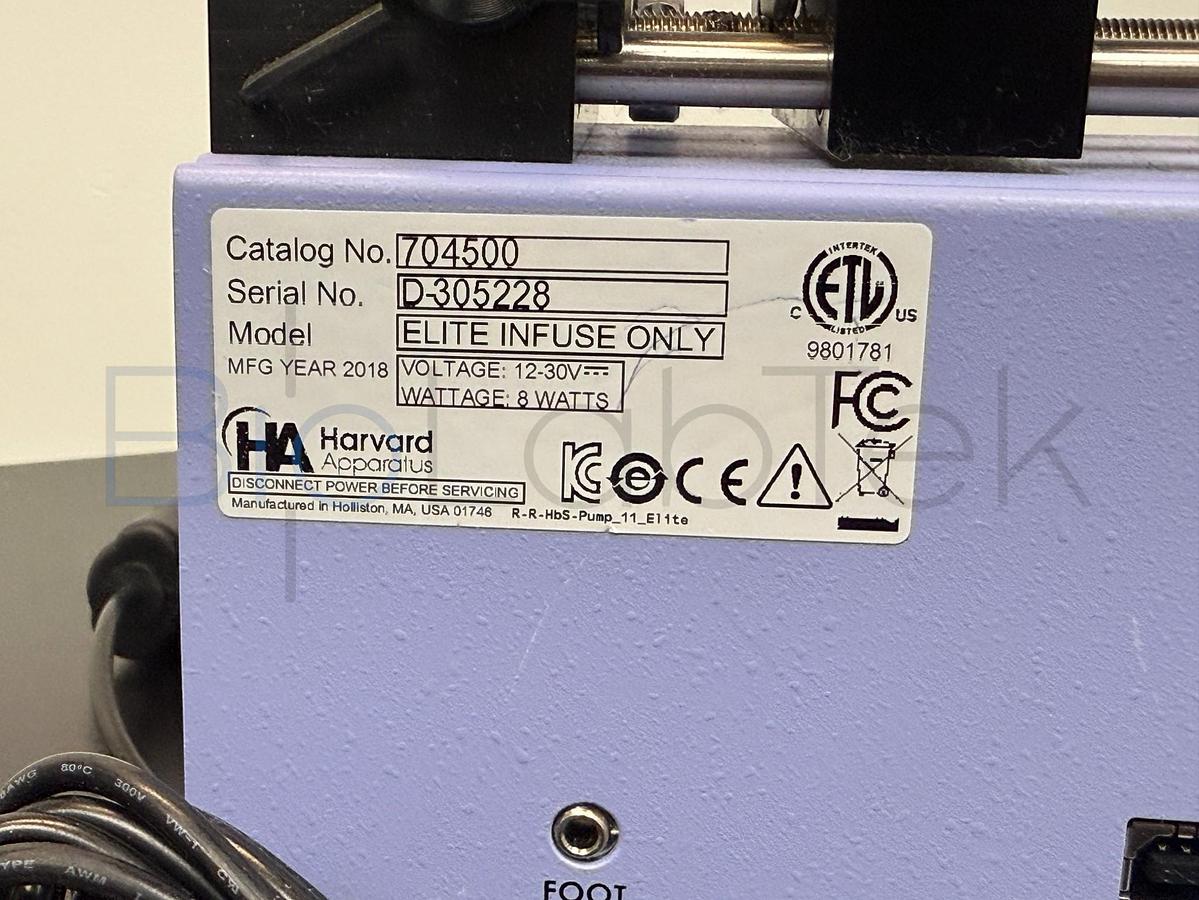 Used Harvard Apparatus Pump 11 Elite Syringe Pump | Single Syringe Infuse Only