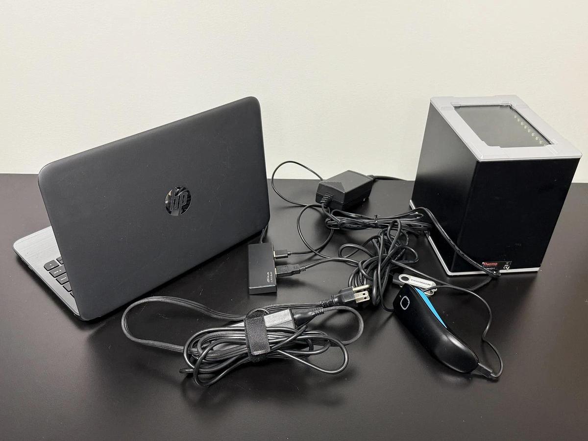 Used Thermo Scientific VisionMate HS 2D Barcode Scanner w/ Laptop & 1D Scanner