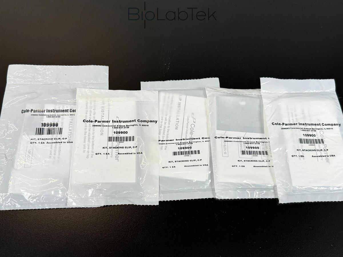 Used 5 piece Cole-Parmer Masterflex Peristaltic Pump stacking clip kit 109900