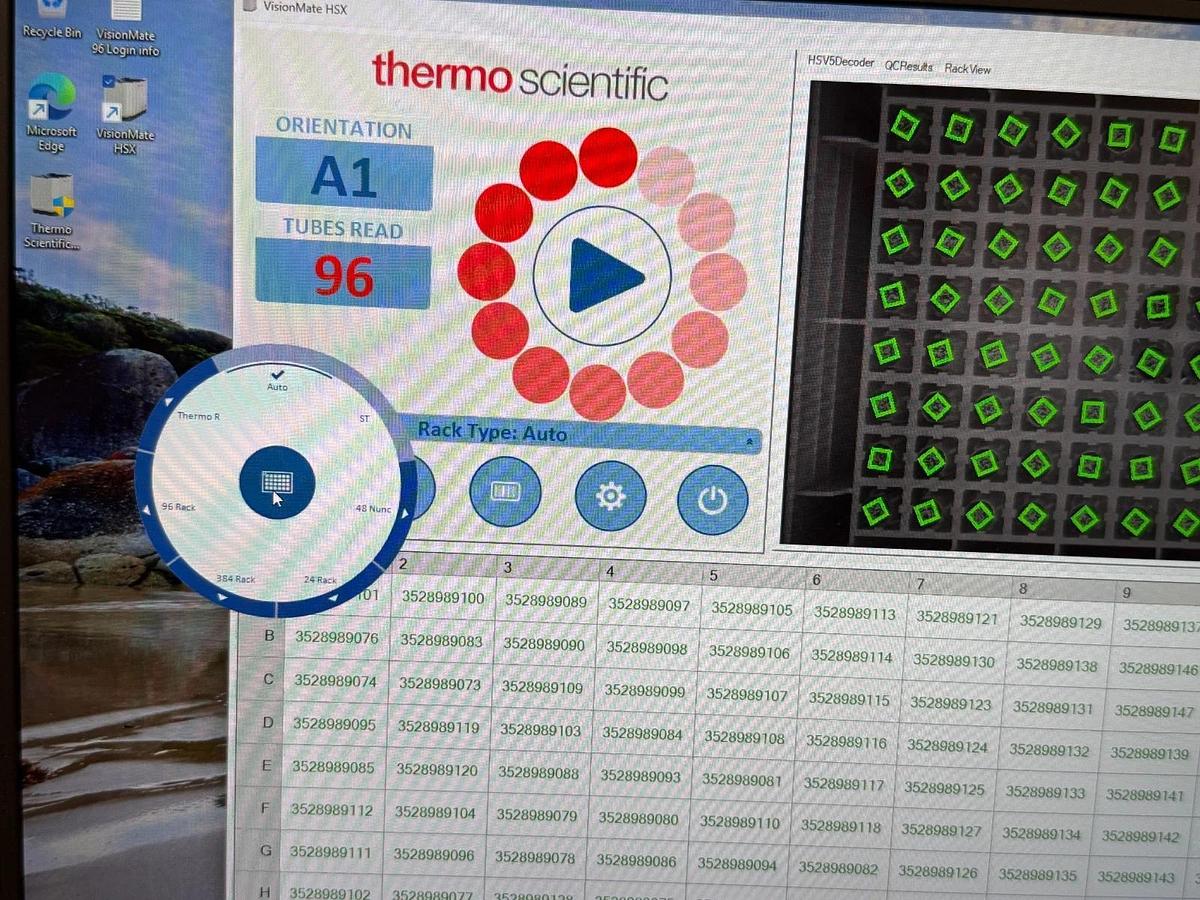 Used Thermo Scientific VisionMate HSX 2D Barcode Rack Reader scanner +laptop/soft